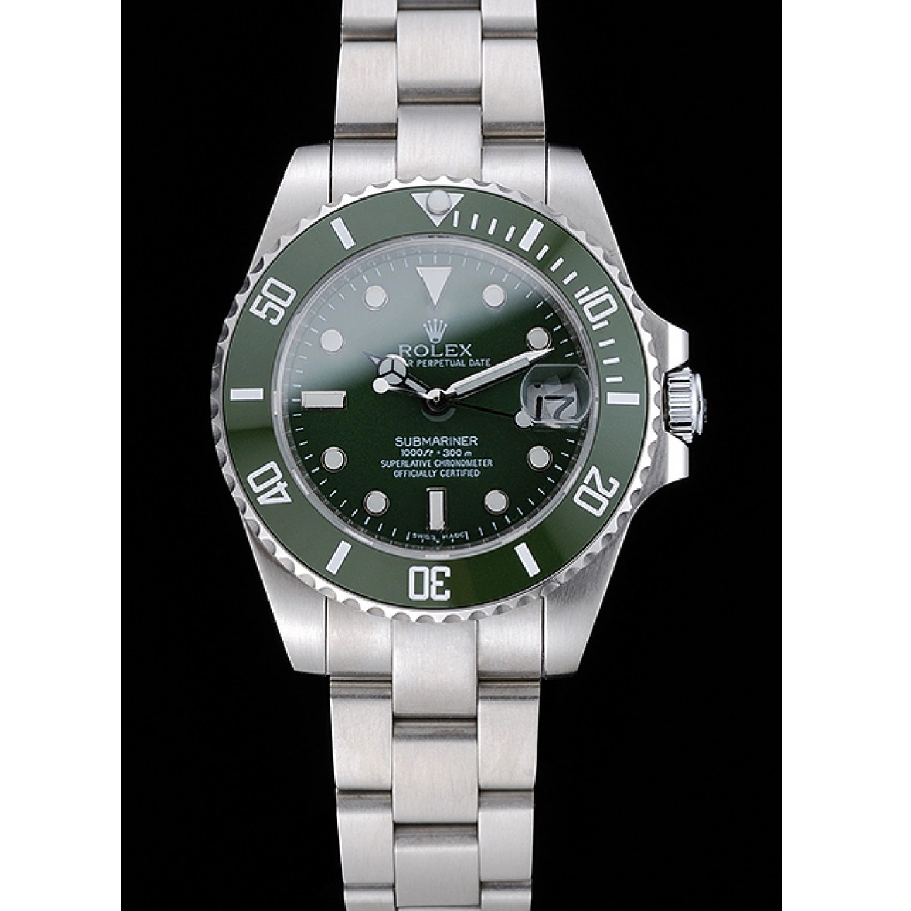 Aaa fake watches Submariner Steel Rolex Stainless Green 1454151 Bracelet Dial 0731